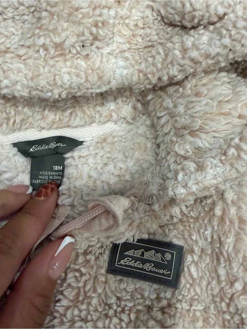 Eddie Bauer Cream Teddy Sherpa Hooded Jacket - Kids